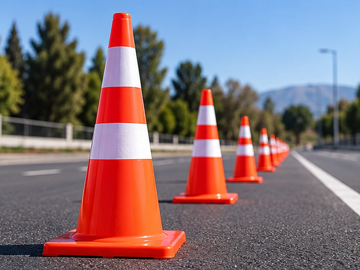Conos viales de seguridad para canalización de tránsito