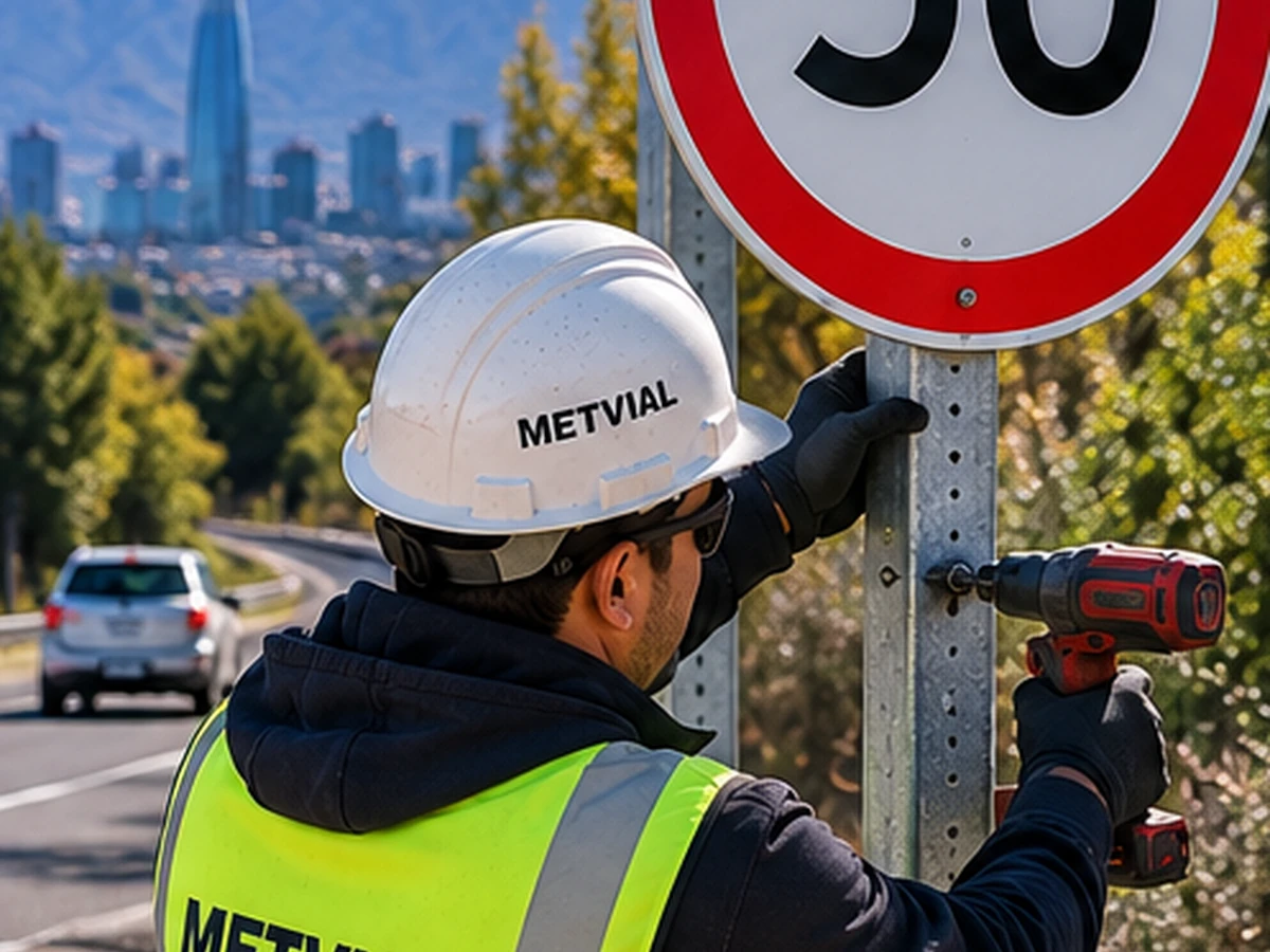 Instalación de señalización vial METVIAL en Chile